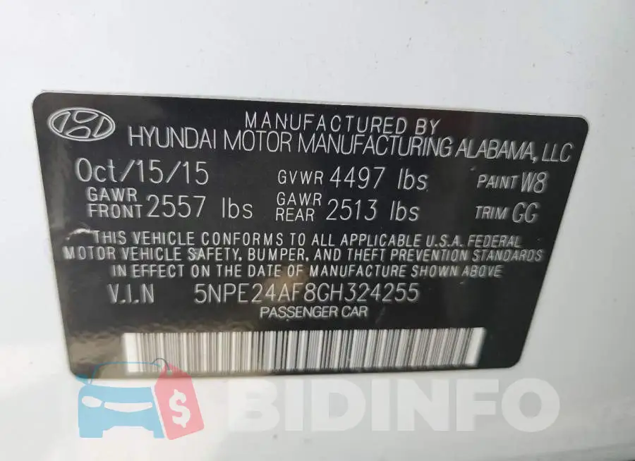 5NPE24AF8GH324255 Photo# 10