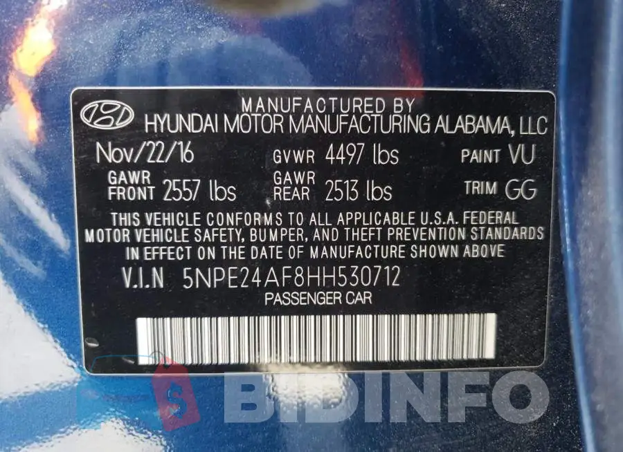 5NPE24AF8HH530712 Photo# 10