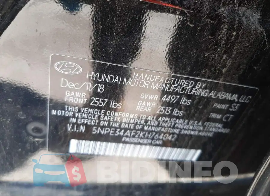 5NPE34AF2KH764042 Photo# 10