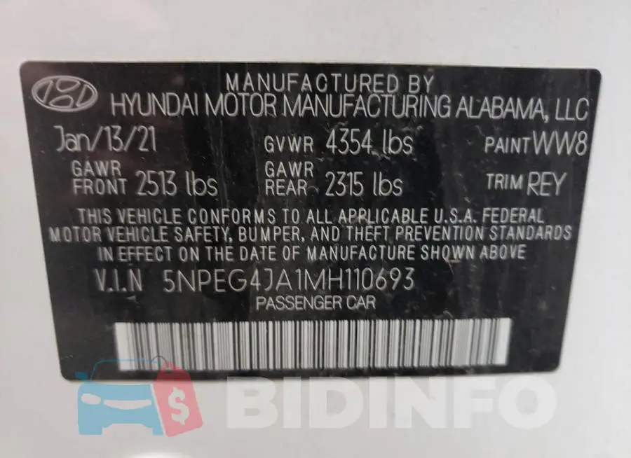 5NPEG4JA1MH110693 Photo# 10