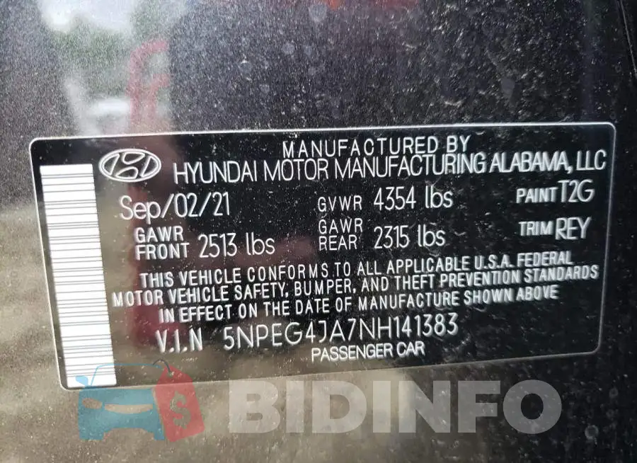 5NPEG4JA7NH141383 Photo# 10