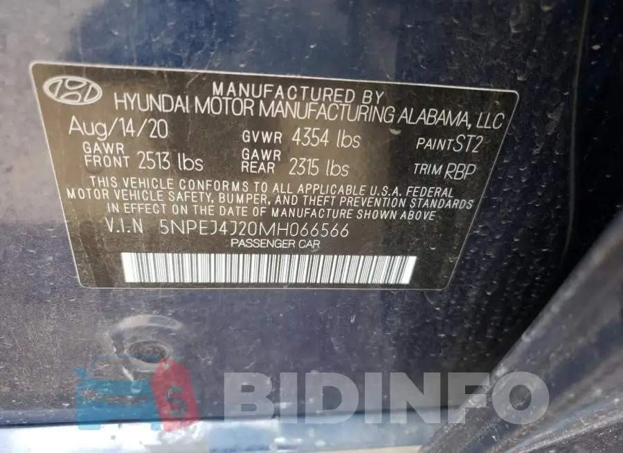 5NPEJ4J20MH066566 Photo# 10