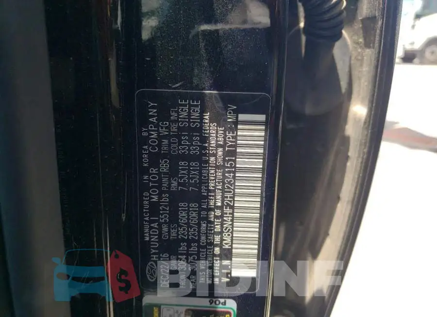 KM8SN4HF2HU234151 Photo# 10