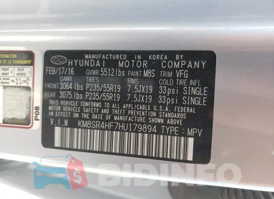 KM8SR4HF7HU179894 Photo# 10