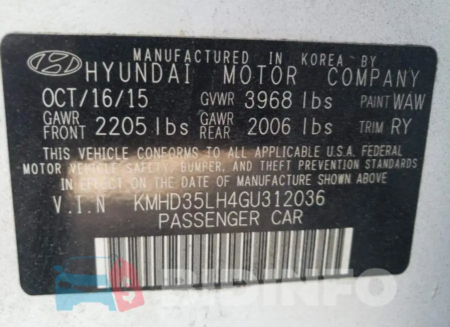 KMHD35LH4GU312036 Photo# 10