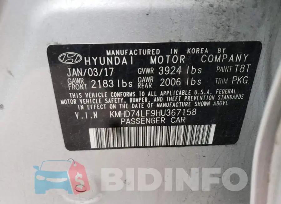 KMHD74LF9HU367158 Photo# 10