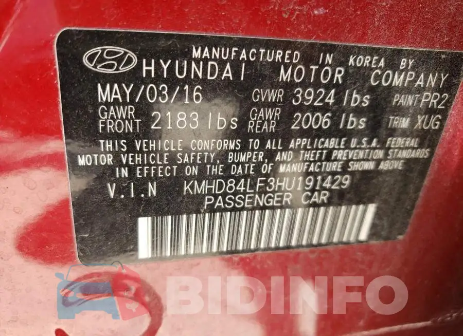 KMHD84LF3HU191429 Photo# 10
