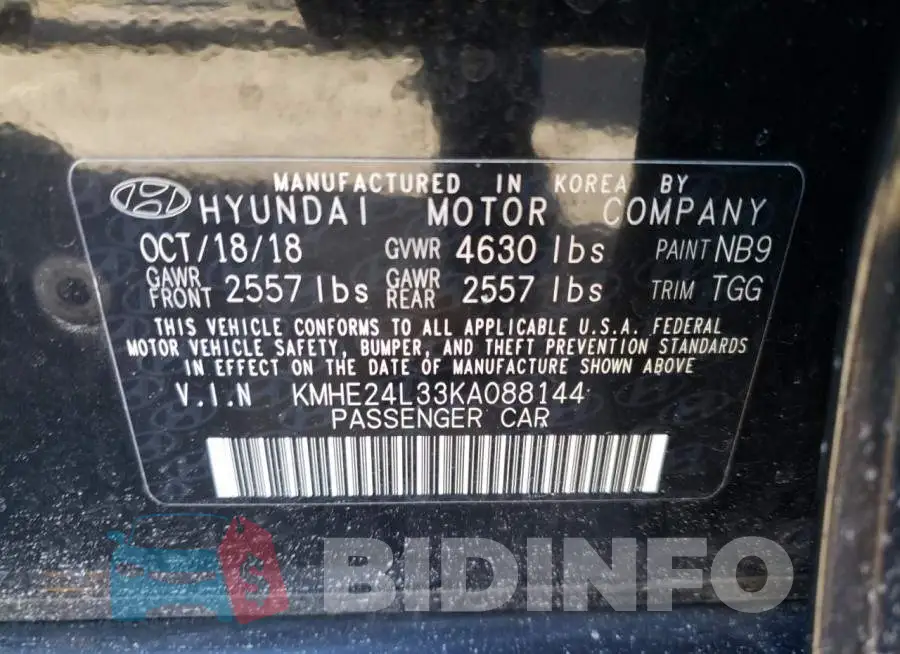 KMHE24L33KA088144 Photo# 10