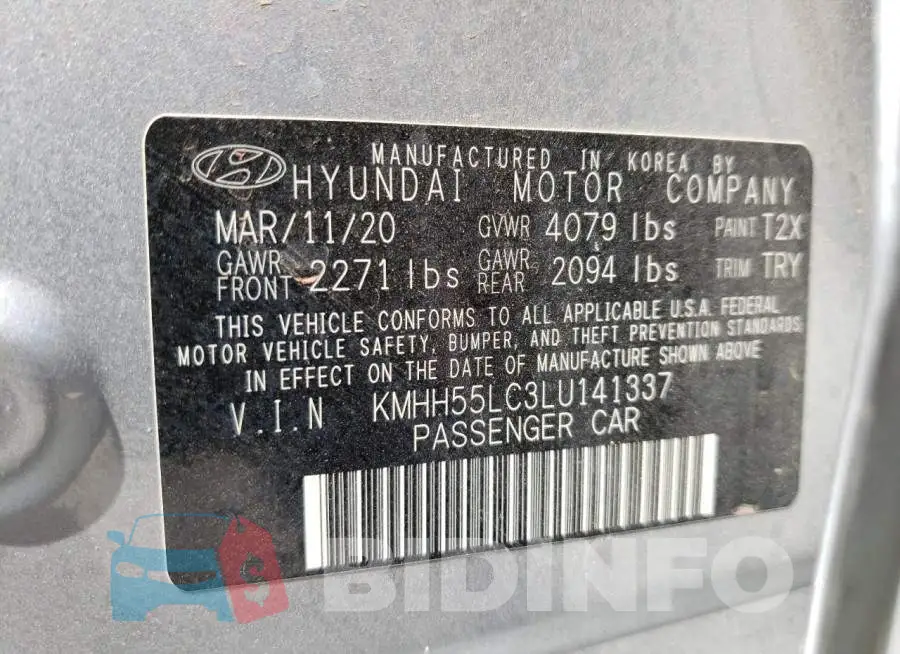 KMHH55LC3LU141337 Photo# 10