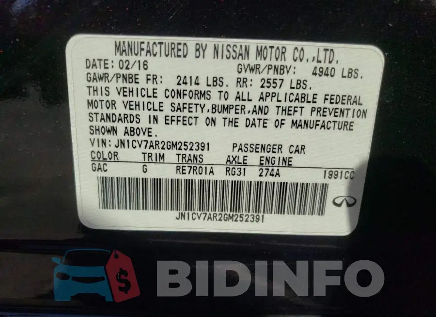 JN1CV7AR2GM252391 Photo# 10