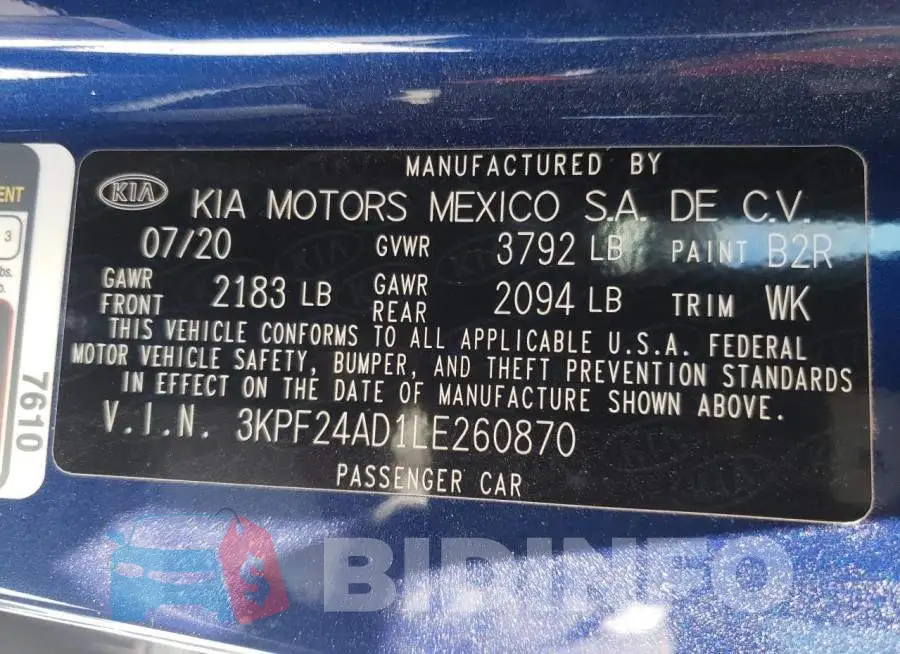 3KPF24AD1LE260870 Photo# 10