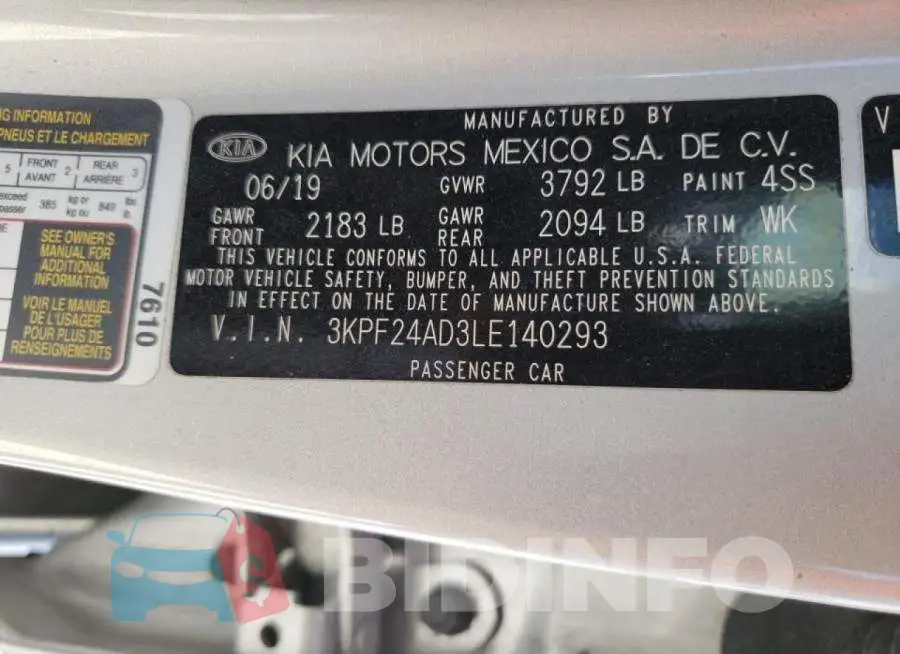 3KPF24AD3LE140293 Photo# 10