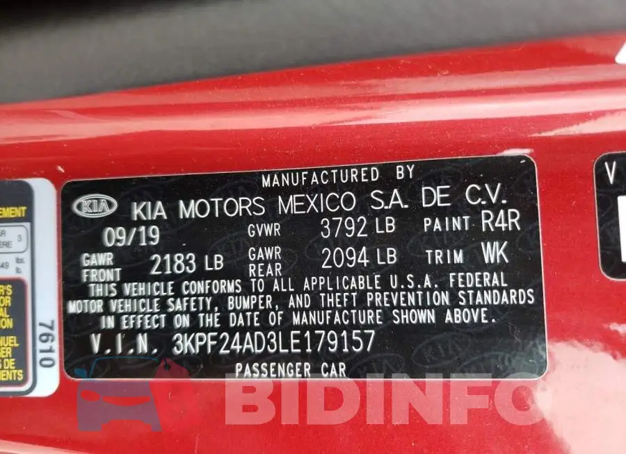 3KPF24AD3LE179157 Photo# 10