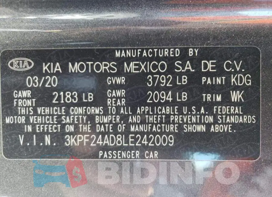 3KPF24AD8LE242009 Photo# 10