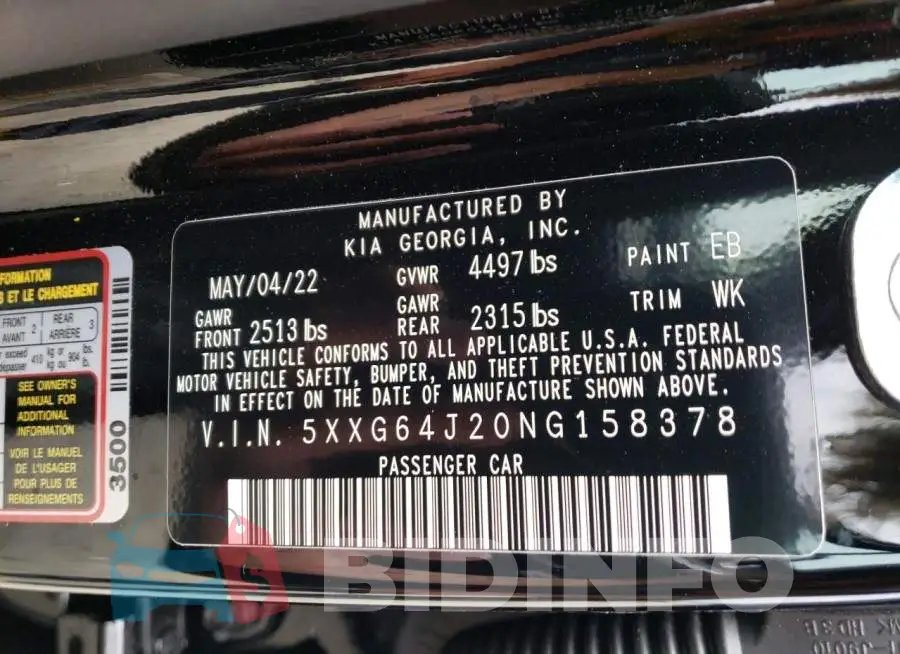 5XXG64J20NG158378 Photo# 10