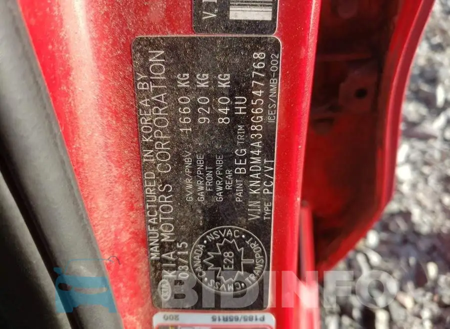KNADM4A38G6547768 Photo# 10
