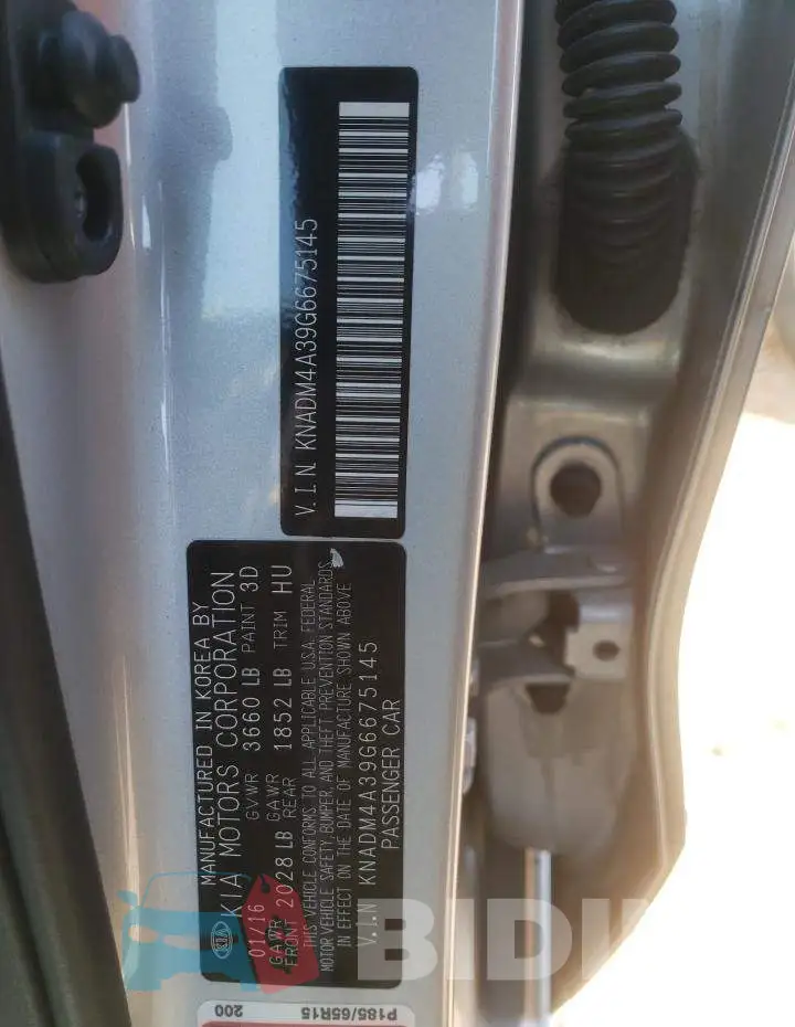 KNADM4A39G6675145 Photo# 10
