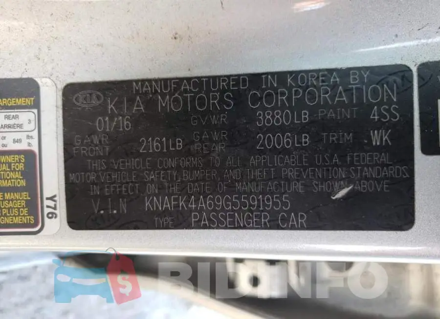 KNAFK4A69G5591955 Photo# 10