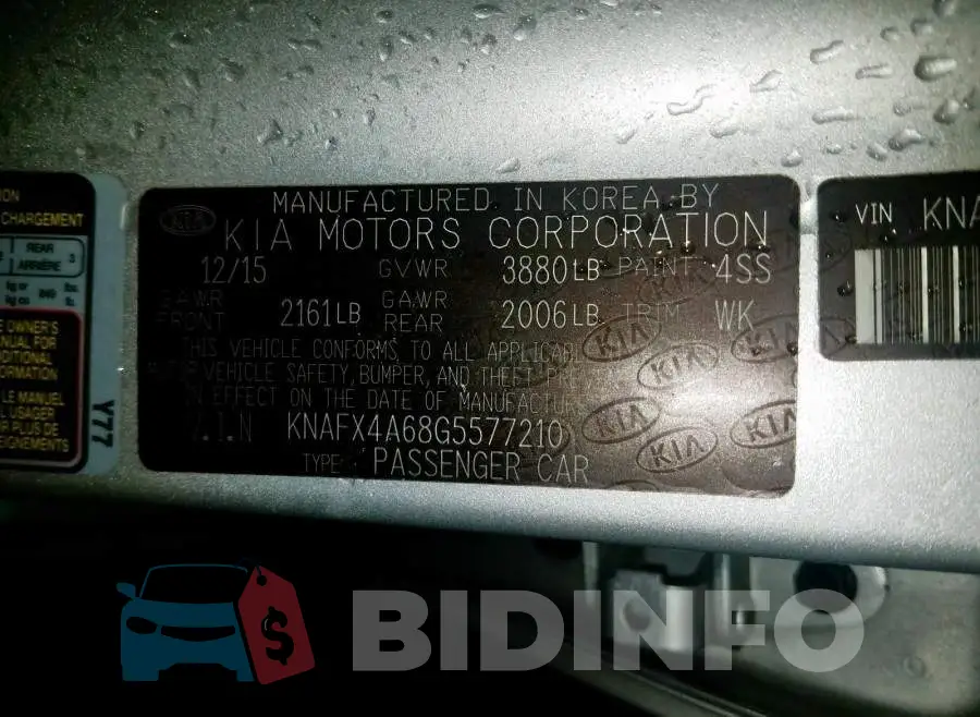 KNAFX4A68G5577210 Photo# 10