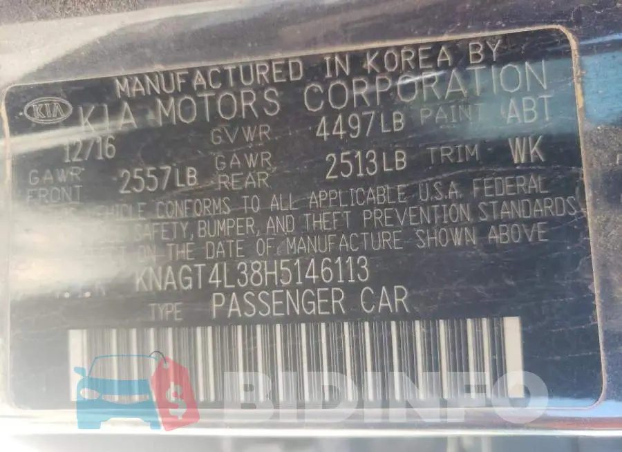KNAGT4L38H5146113 Photo# 10