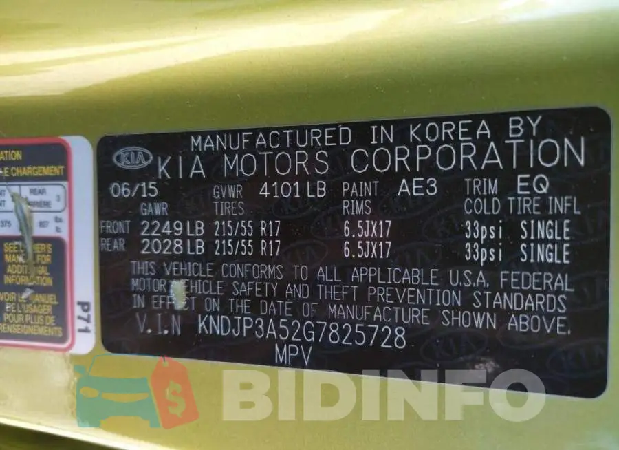 KNDJP3A52G7825728 Photo# 10