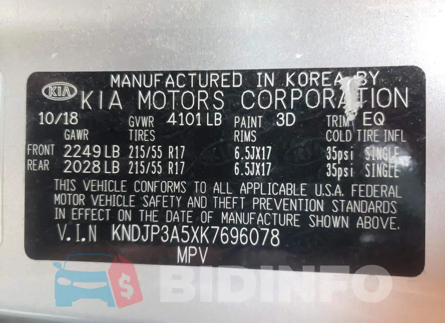 KNDJP3A5XK7696078 Photo# 10