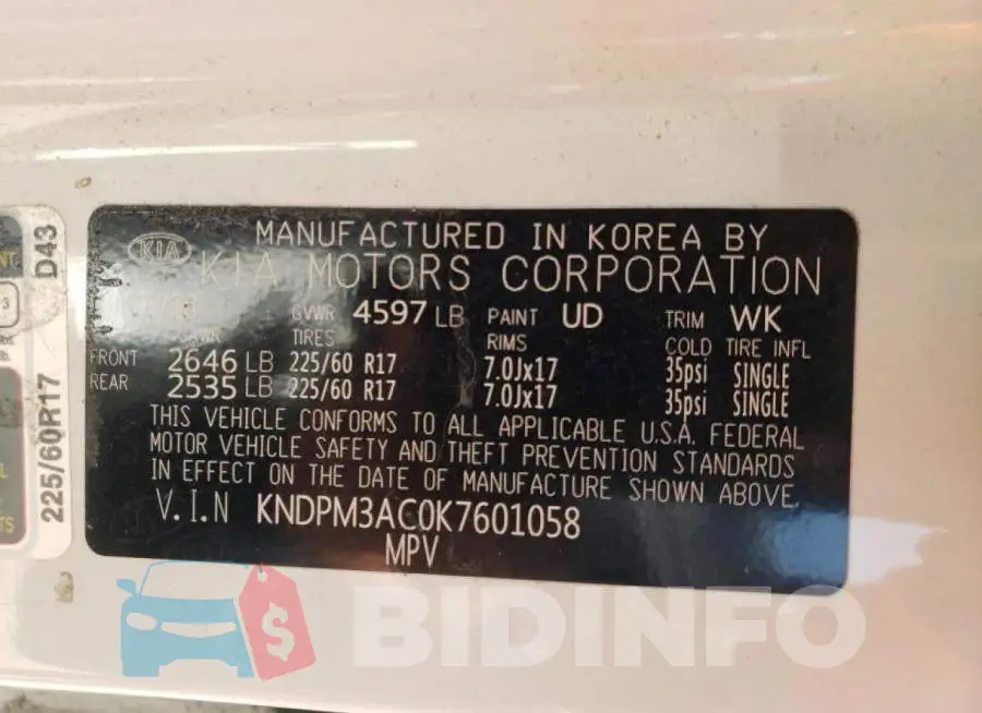 KNDPM3AC0K7601058 Photo# 10