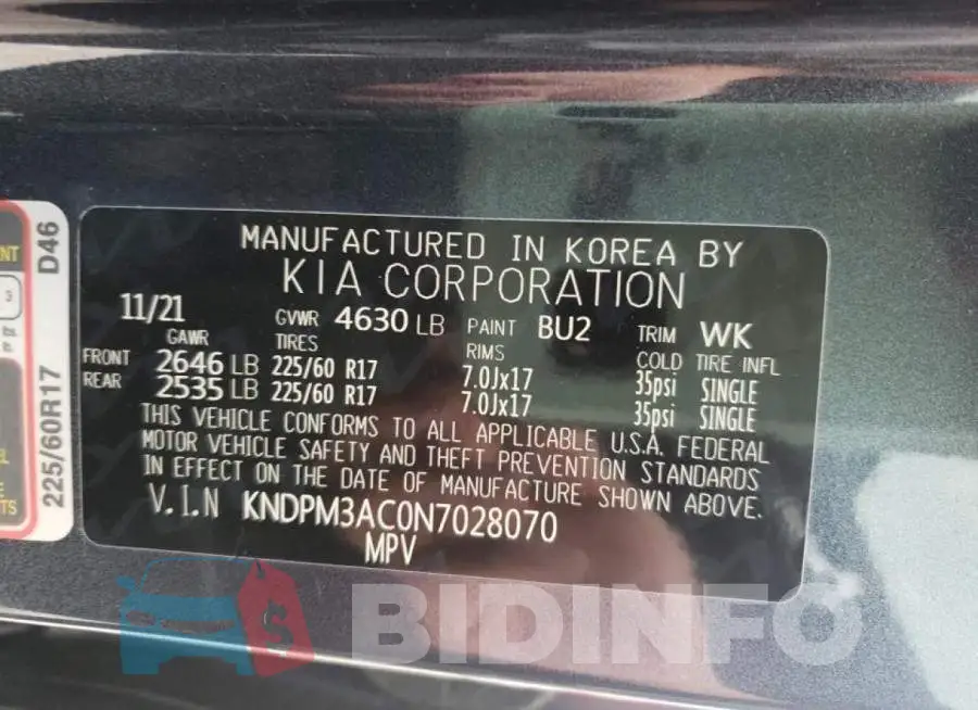 KNDPM3AC0N7028070 Photo# 10