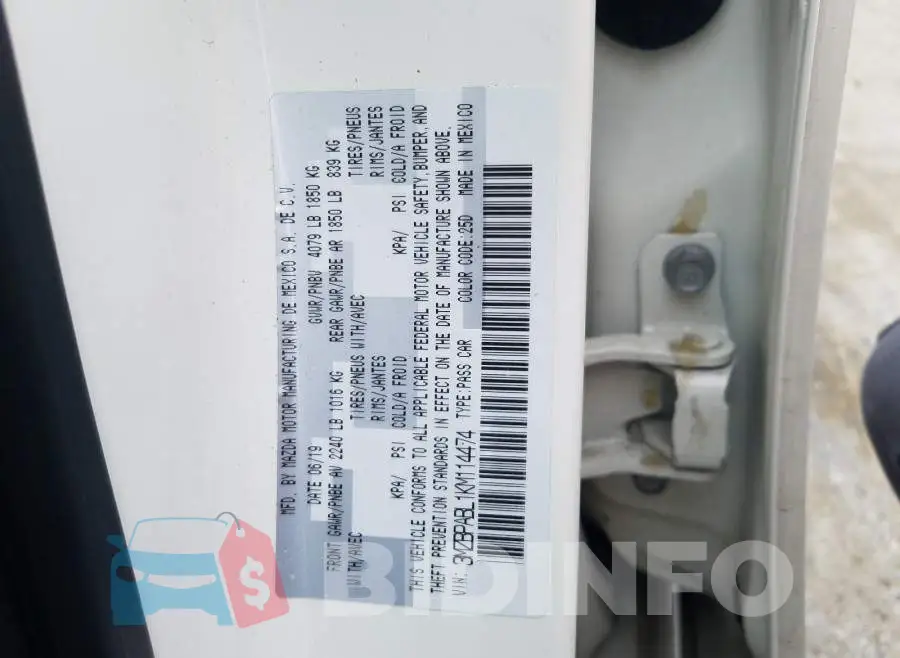 3MZBPABL1KM114474 Photo# 10