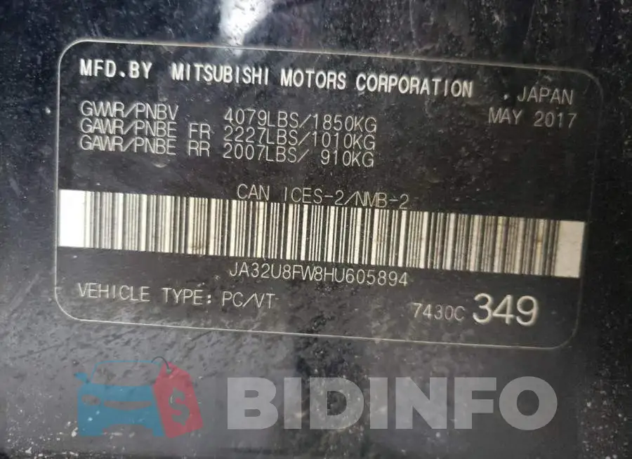 JA32U8FW8HU605894 Photo# 10