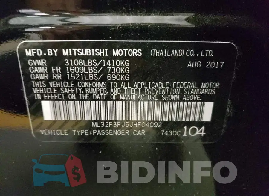 ML32F3FJ5JHF04092 Photo# 10