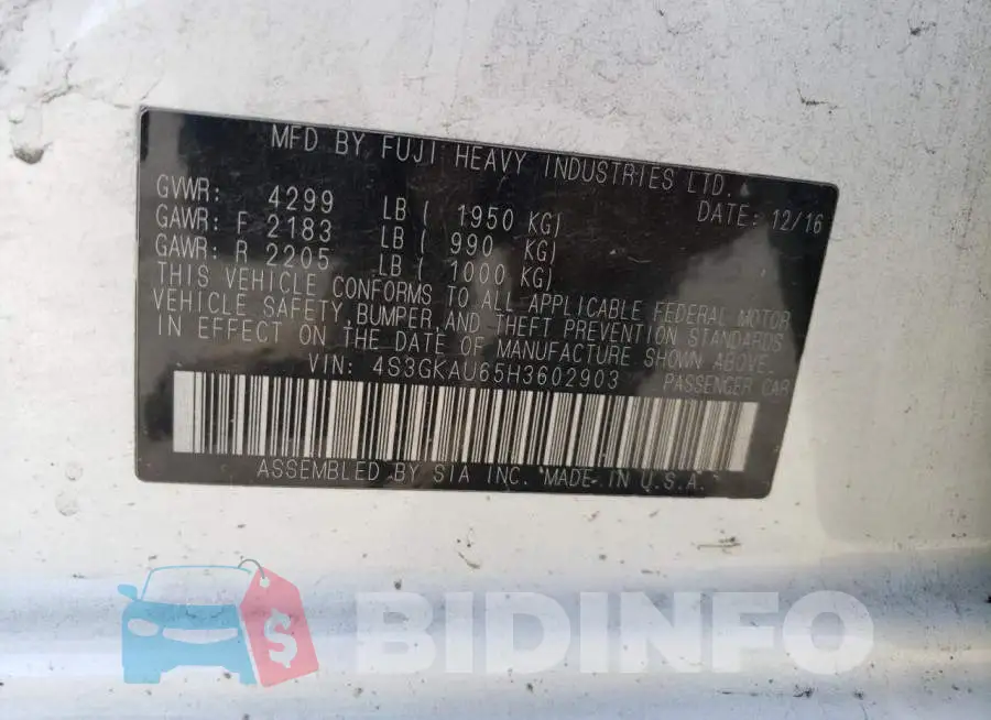4S3GKAU65H3602903 Photo# 10