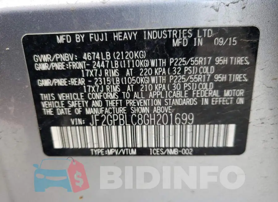 JF2GPBLC8GH201699 Photo# 10