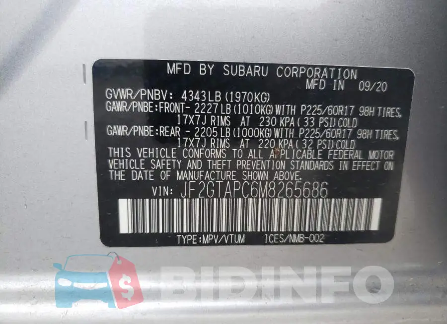 JF2GTAPC6M8265686 Photo# 10