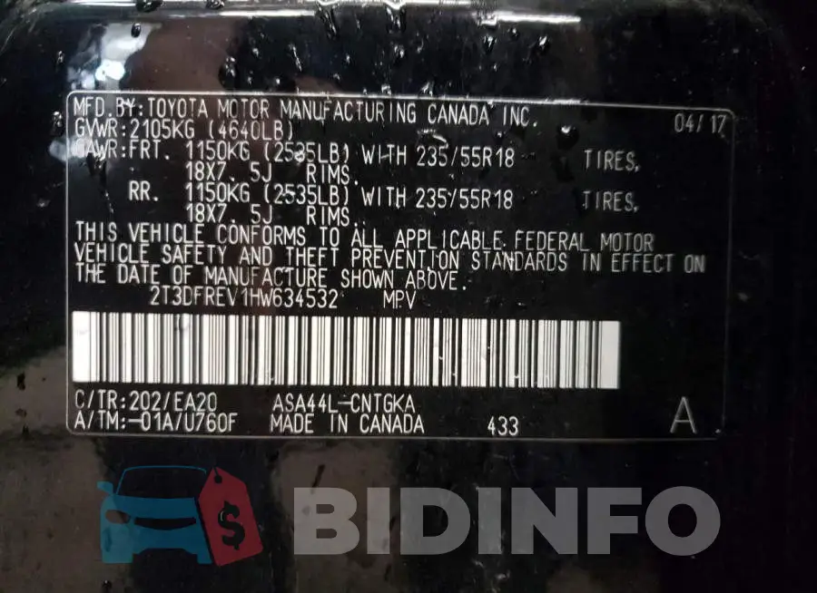 2T3DFREV1HW634532 Photo# 10