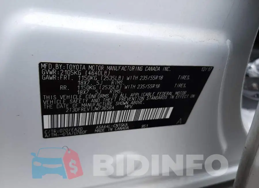 2T3DFREV1JW736564 Photo# 10