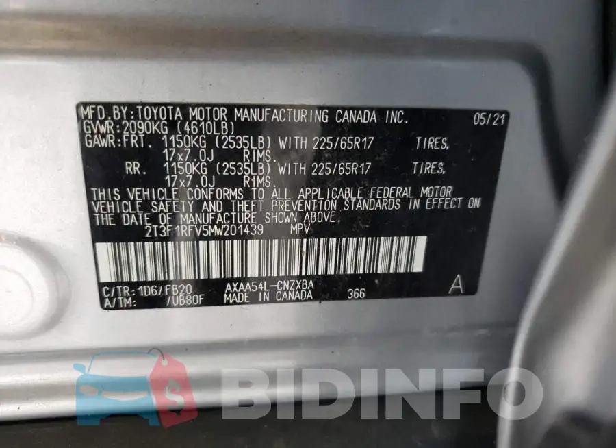 2T3F1RFV5MW201439 Photo# 10