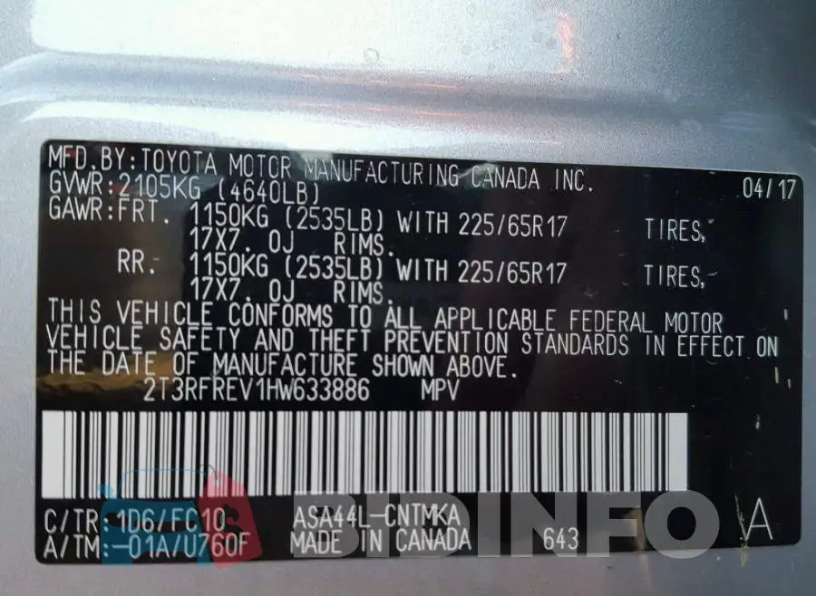 2T3RFREV1HW633886 Photo# 10