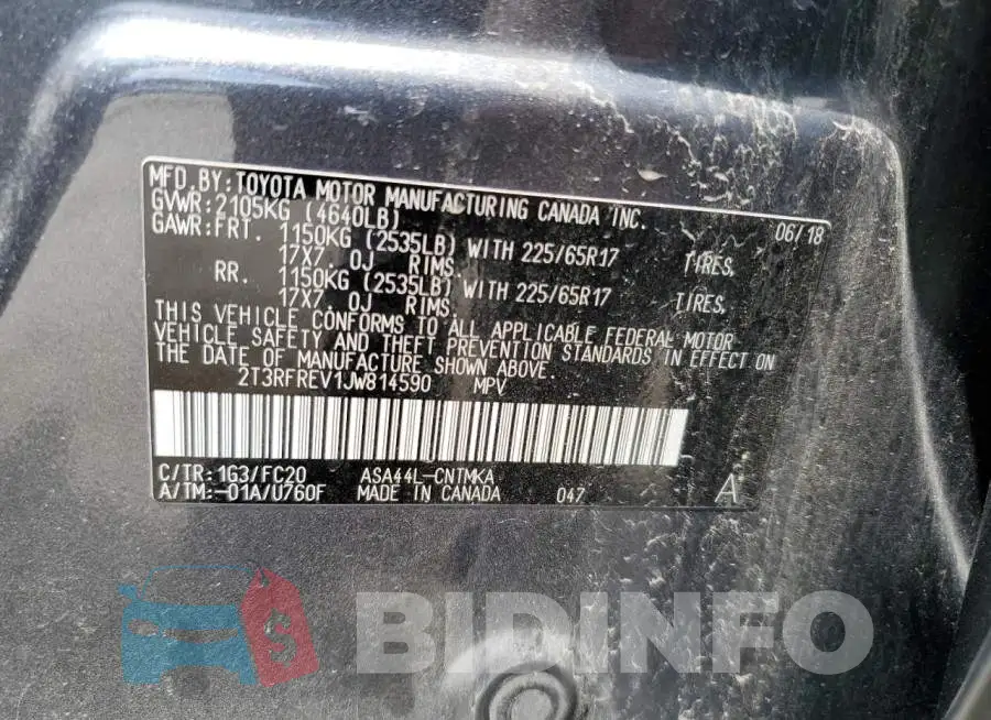 2T3RFREV1JW814590 Photo# 10