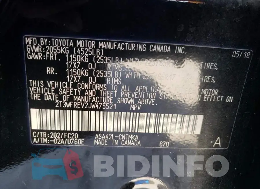 2T3WFREV2JW475521 Photo# 10