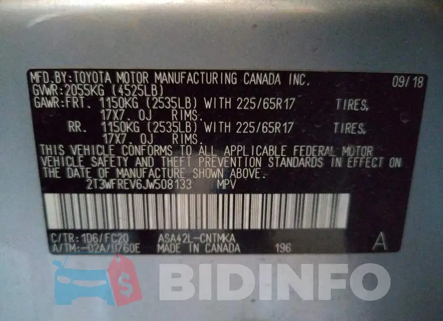 2T3WFREV6JW508133 Photo# 10