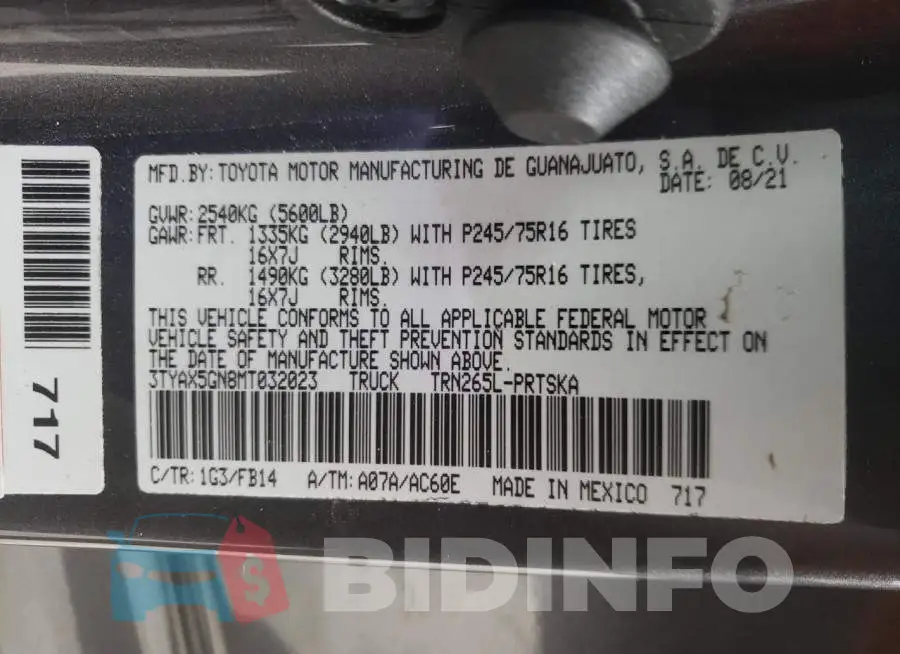 3TYAX5GN8MT032023 Photo# 10
