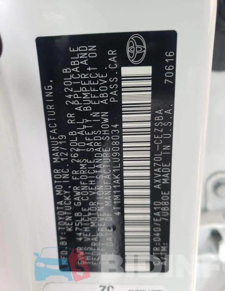 4T1M11AK1LU908034 Photo# 10
