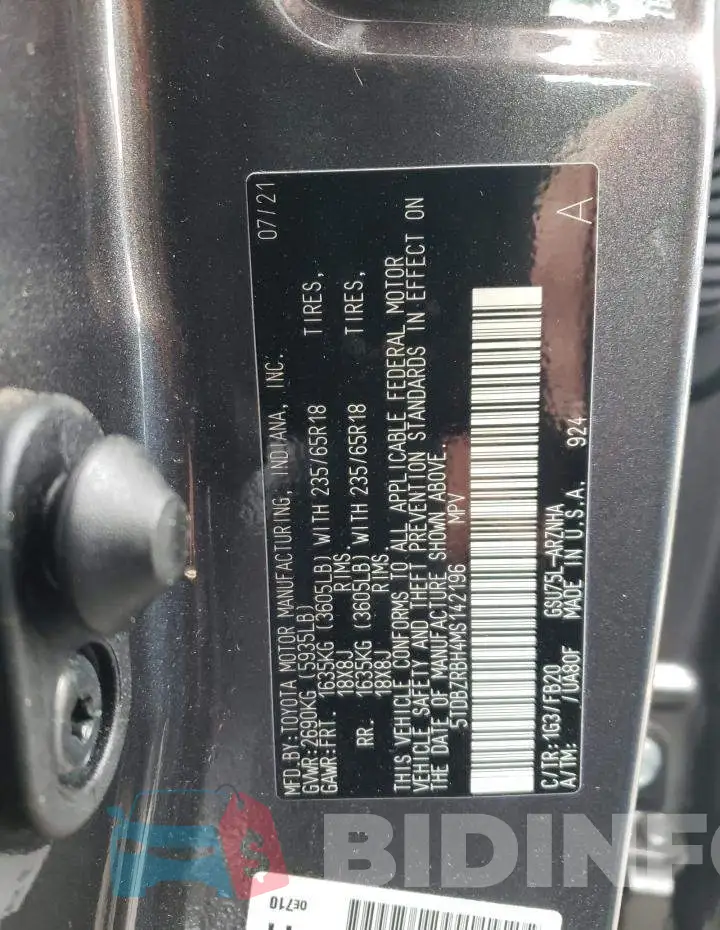 5TDBZRBH4MS142196 Photo# 10