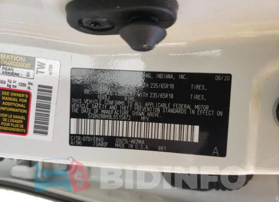 5TDHZRBH9LS515872 Photo# 10