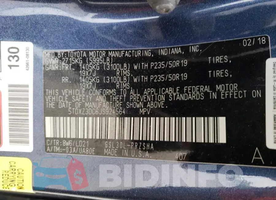 5TDXZ3DC6JS924564 Photo# 10