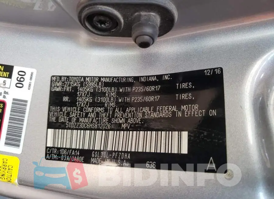 5TDZZ3DC6HS812026 Photo# 10
