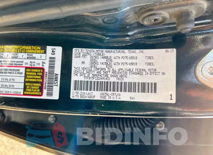 5TFBY5F12GX491431 Photo# 10