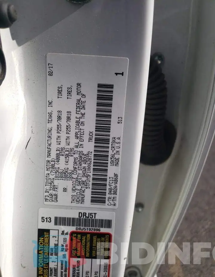 5TFUY5F1XHX628772 Photo# 10
