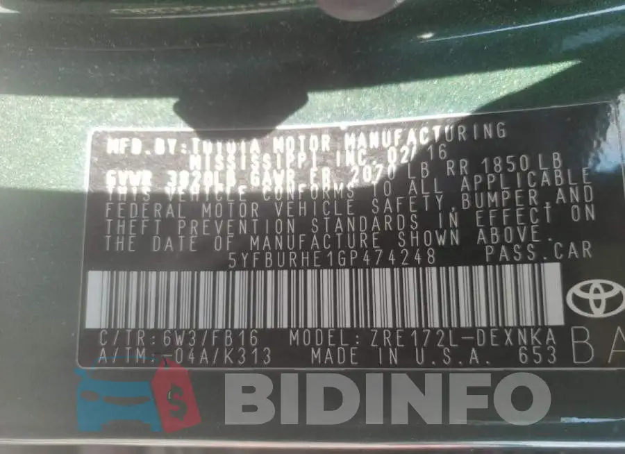 5YFBURHE1GP474248 Photo# 10